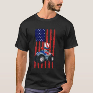 Camiseta Monstro de 4 de Julho Caminhão de Monstro de Fogue