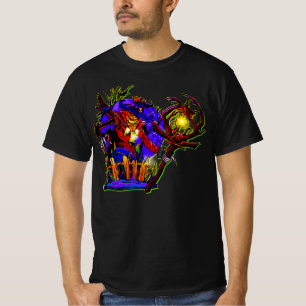 Camiseta Monstro de Abóbora do Halloween com Camisa-Lâmpada