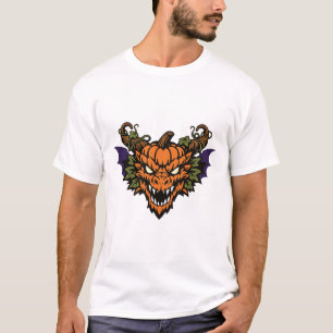 Camiseta Monstro de Abóbora Morcego de Halloween
