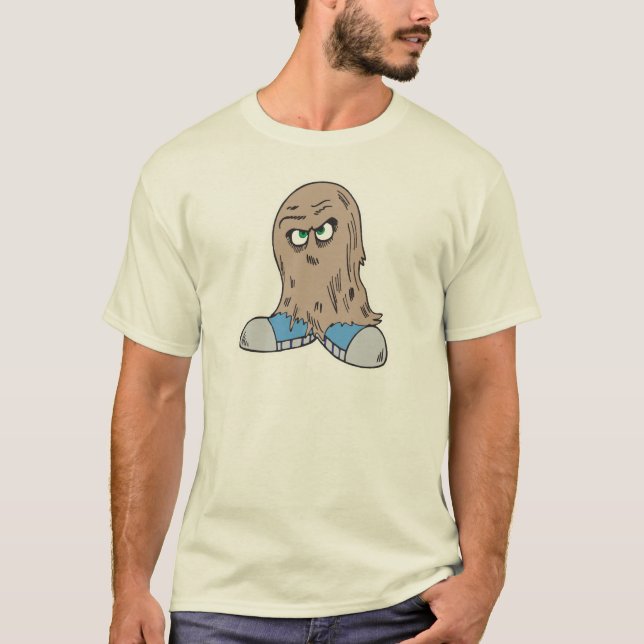 Camiseta monstro de cabelo engraçado com calçados (Frente)
