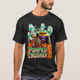 Camiseta Monstro de Caminhão Esmagador de Abóbora Fantasma