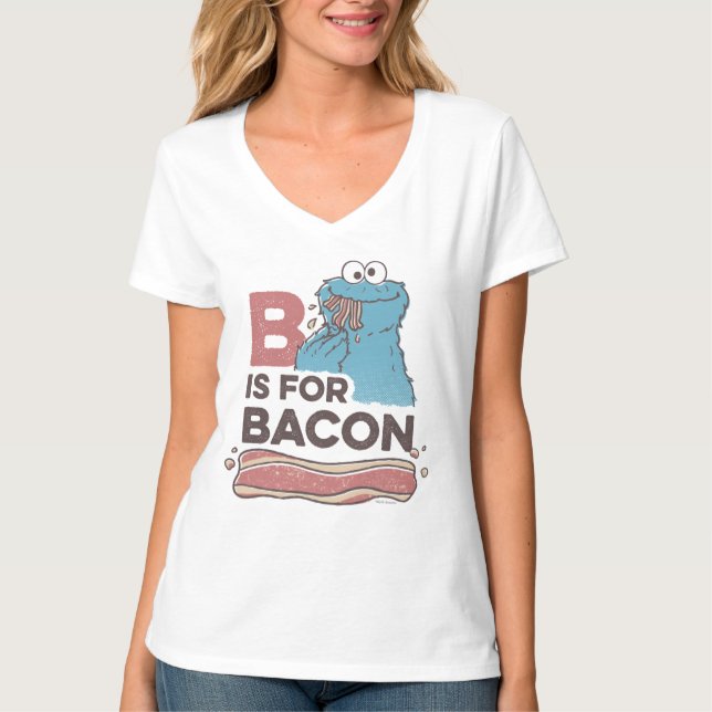 Camiseta Monstro de cookies | B é para Bacon (Frente)