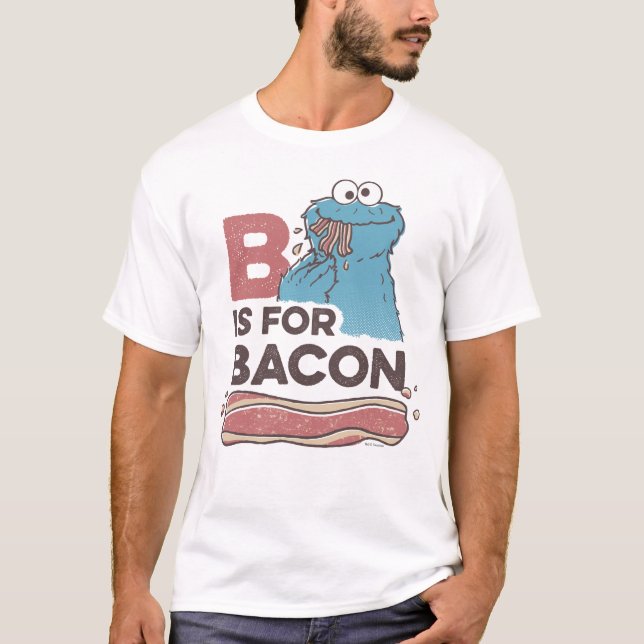 Camiseta Monstro de cookies | B é para Bacon (Frente)
