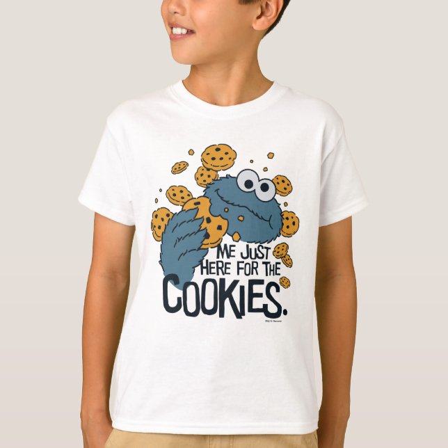 Camiseta Monstro de cookies | Eu só estou aqui para os cook (Frente)