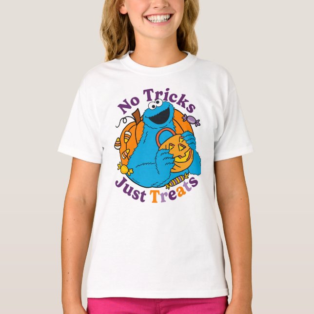 Camiseta Monstro de cookies | Sem Truques Apenas Tratamento (Frente)