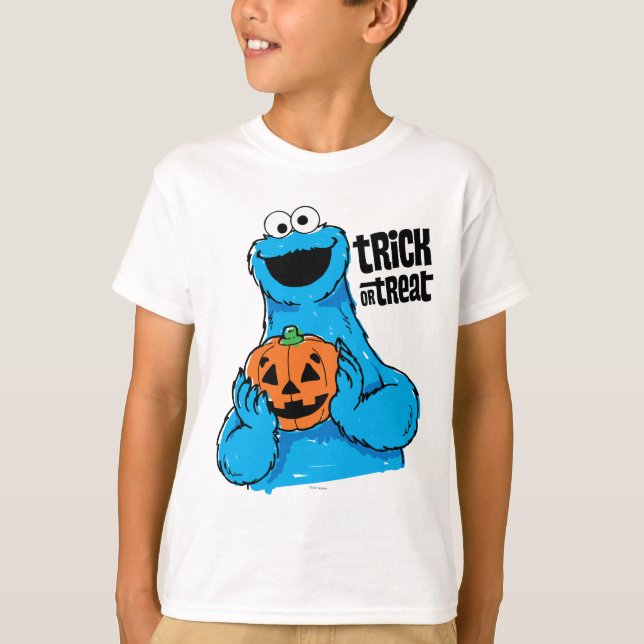 Camiseta Monstro De Cookies - Truque Ou Tratar (Frente)