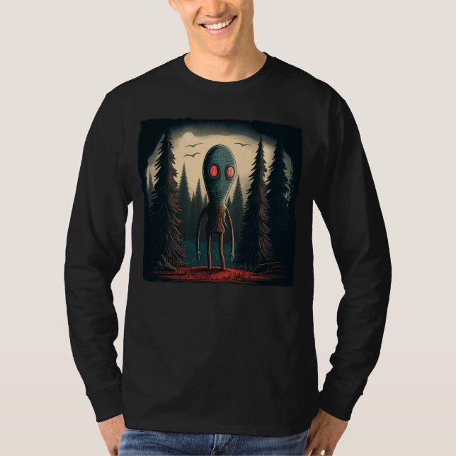 Camiseta Monstro de Flatwoods Braxie 1952 Críptido Alieníge (Frente)