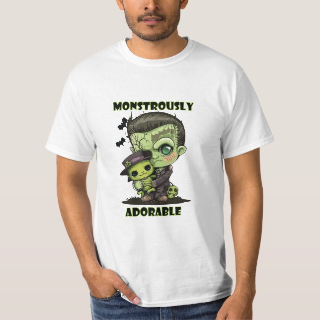 Camiseta Monstro de Frankenstein Fofo com pelúcia (Frente)