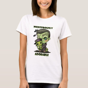Camiseta Monstro de Frankenstein Fofo com pelúcia