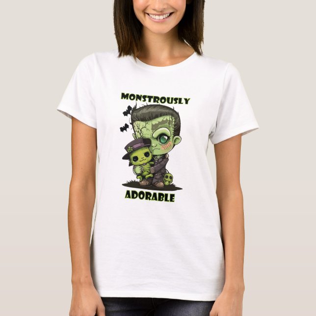 Camiseta Monstro de Frankenstein Fofo com pelúcia (Frente)
