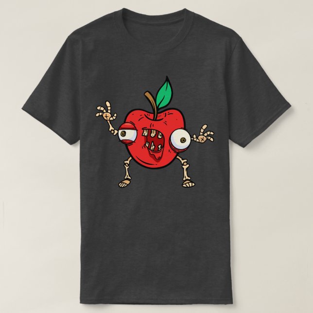 Camiseta Monstro de Fruta Zombie da Apple Zombie das Hallow (Frente do Design)