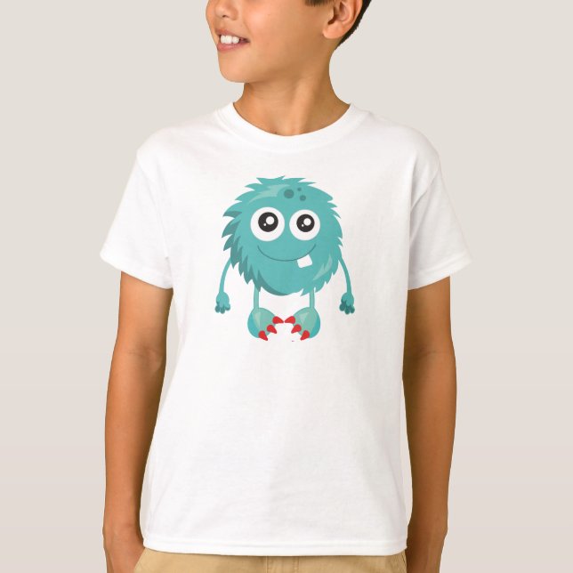 Camiseta Monstro de Furtos, Monstro Azul, Monstro Bonito, B (Frente)