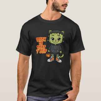 Camiseta Monstro de Gatos Bonito Frankenstein - Kawaii Spoo
