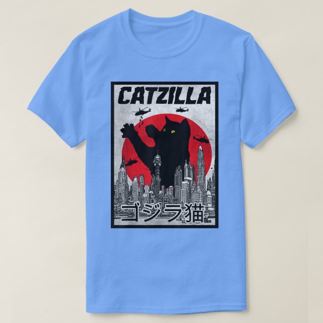 Camiseta Monstro de Gatos Catzilla Retro  (Frente do Design)