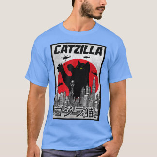 Camiseta Monstro de Gatos Catzilla Retro 