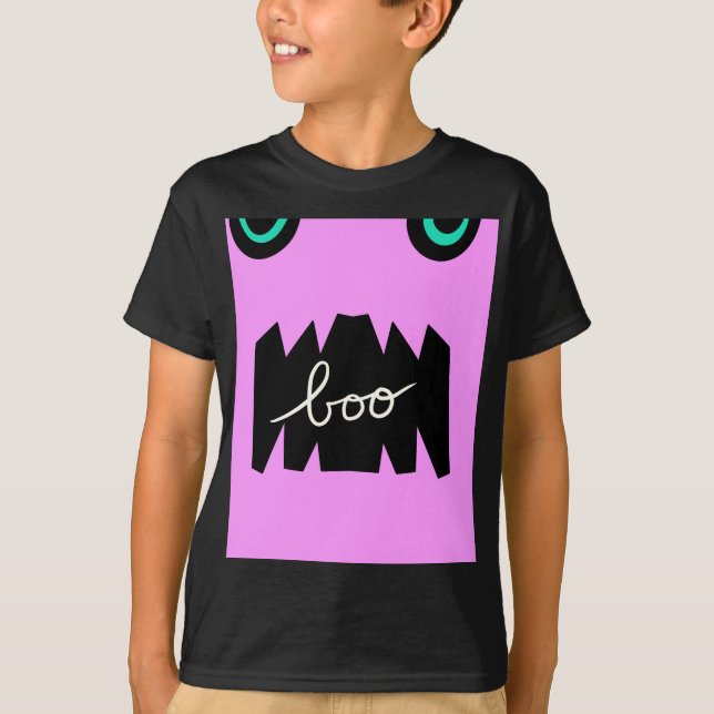 Camiseta Monstro de Halloween Dentes Enormes Boo (Frente)