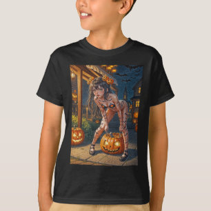 Camiseta Monstro de Halloween Jack-o-Lantern & Garota Vixe 