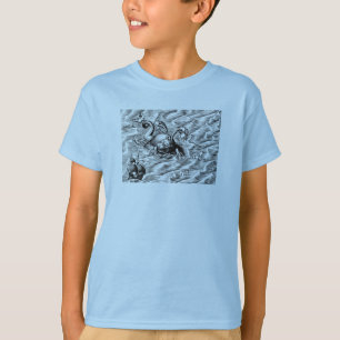 Camiseta Monstro de mar e navio de navigação árticos