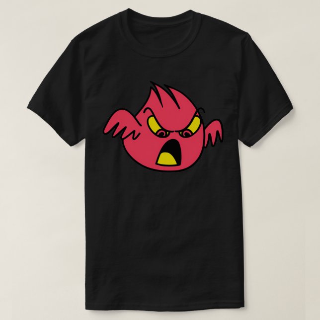 Camiseta Monstro De Mau Vermelho Muito Zangado E Bonito Com (Frente do Design)
