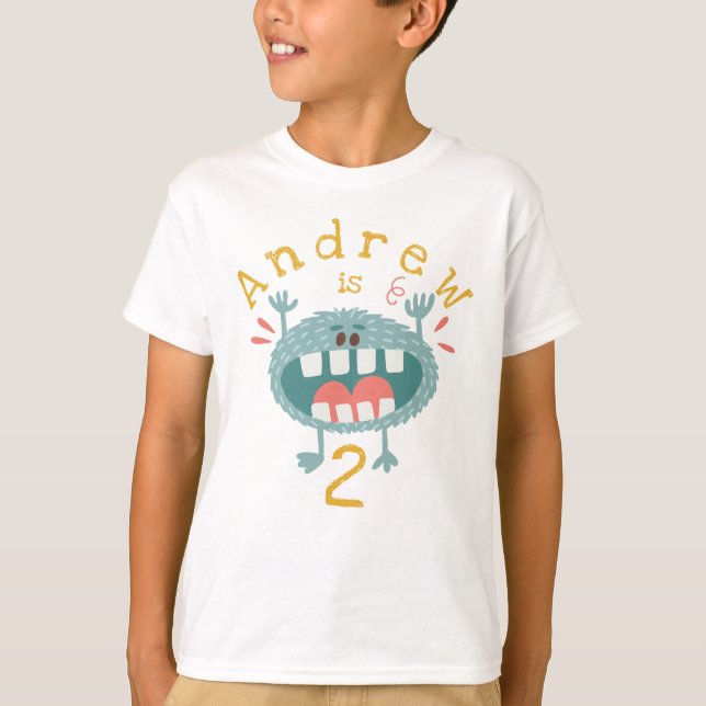 Camiseta Monstro de Teal Cute Personalizável (Frente)