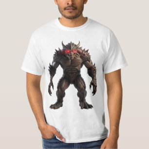 Camiseta Monstro Demônio Sombrio com Olhos Vermelhos Brilha