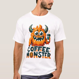 Camiseta Monstro do Café - Engraçado Manhã
