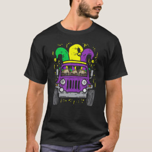 Camiseta Monstro do Caminhão de Mardi Gras Palhaço Pug Carn