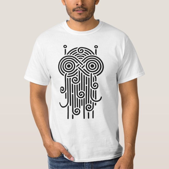 Camiseta Monstro do espaguete voador (linhas) (Frente)