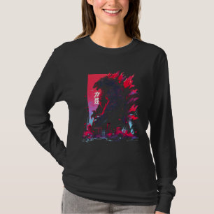 Camiseta Monstro Do Kaiju Japonês Em Tóquio, Design Do Japã