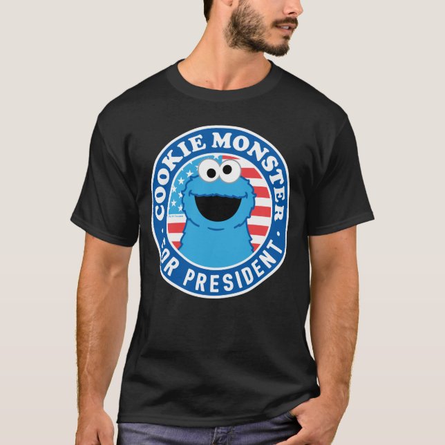 Camiseta Monstro dos Biscoitos para Presidente (Frente)