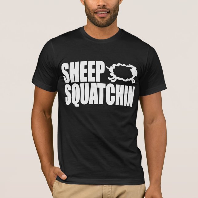 Camiseta Monstro dos CARNEIROS SQUATCHIN & mistérios (Frente)