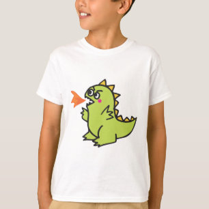 Camiseta monstro dragãozinho verde de fogo fofo