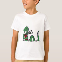 Monstro engraçado de Loch Ness que joga Bagpipes