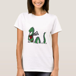 Camiseta Monstro engraçado de Loch Ness que joga Bagpipes