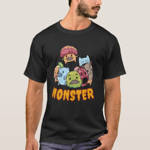 Camiseta Monstro Fofo Criaturas de Desenho Animado Divertid