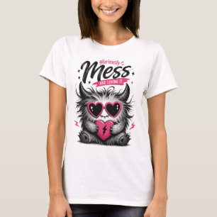 Camiseta Monstro Gótico Fofo Gráfico Gloriosamente Bagunçad