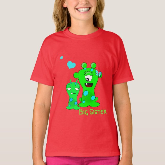 Camiseta Monstro, irmã mais velha, desenhos animados do (Frente)