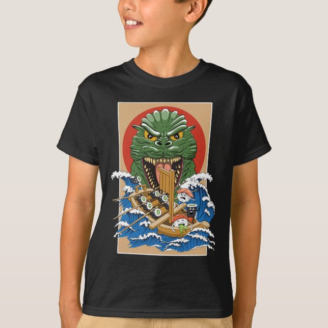 Camiseta Monstro Japonês Sushi Lover (Frente)