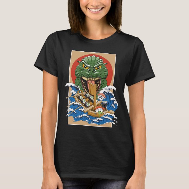 Camiseta Monstro Japonês Sushi Lover (Frente)