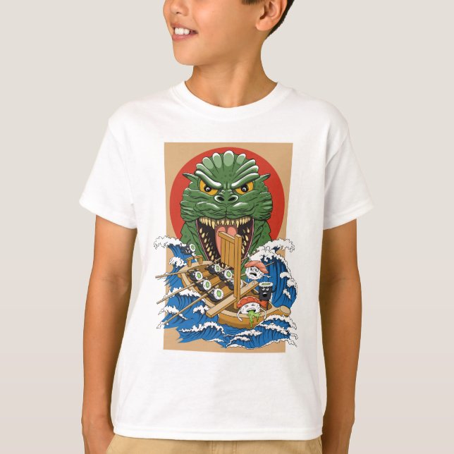 Camiseta Monstro Japonês Sushi Lover (Frente)