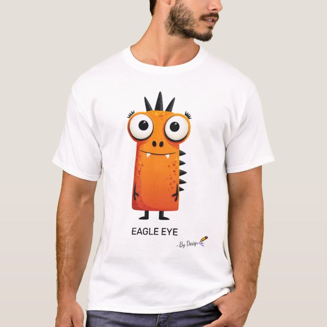 Camiseta Monstro Laranja | ÁGUA - Por Design | Diversão (Frente)