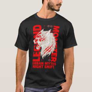 Camiseta Monstro Lechon Mitos Urbanos Noite Loba Gráfica