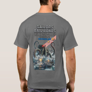 Camiseta Monstro Marinho Contra a Marinha dos EUA