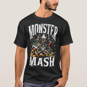 Camiseta Monstro Mash Retro Halloween Monstro Engraçado Spo