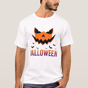 Camiseta Monstro Moderno da Face dos Morcegos de Halloween