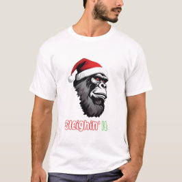 Camiseta Monstro Natal Gorilla Xmas Santa Hat
