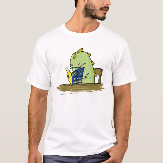 Camiseta Monstro que lê o t-shirt cómico (Frente)