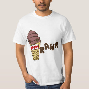 Camiseta Monstro RAWR do sorvete do chocolate