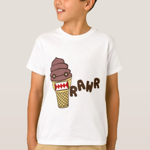 Camiseta Monstro RAWR do sorvete do chocolate