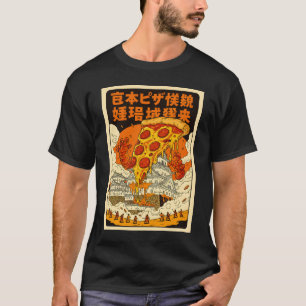 Camiseta Monstro Retro Gigante de Pizza Ataca Castelo Himej